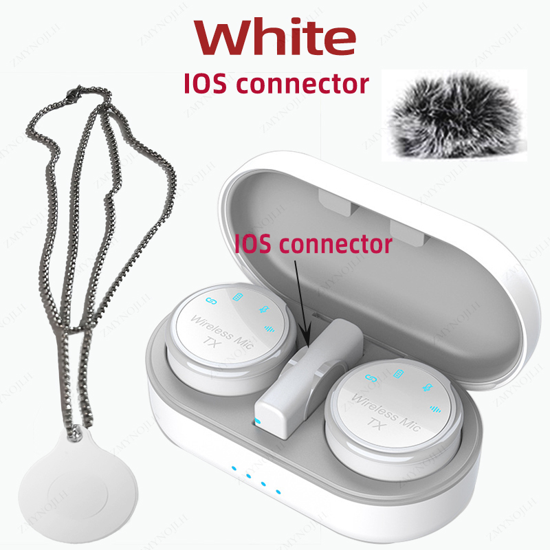 Neues magnetisches kabelloses Lavalier-Mikrofon mit Geräuschunterdrückung, winddichte Kappe, Audio-- und Videoaufnahmemikrofon für Smartphones: Lila