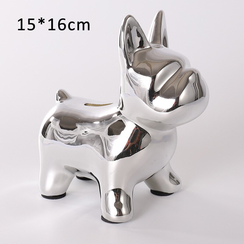5 Kleur Keramische Bulldog Spaarpot Leuke Plating Puppy Piggy Banken Thuis Slaapkamer Woonkamer Desktop Versiering Spaarpot Mode: 4