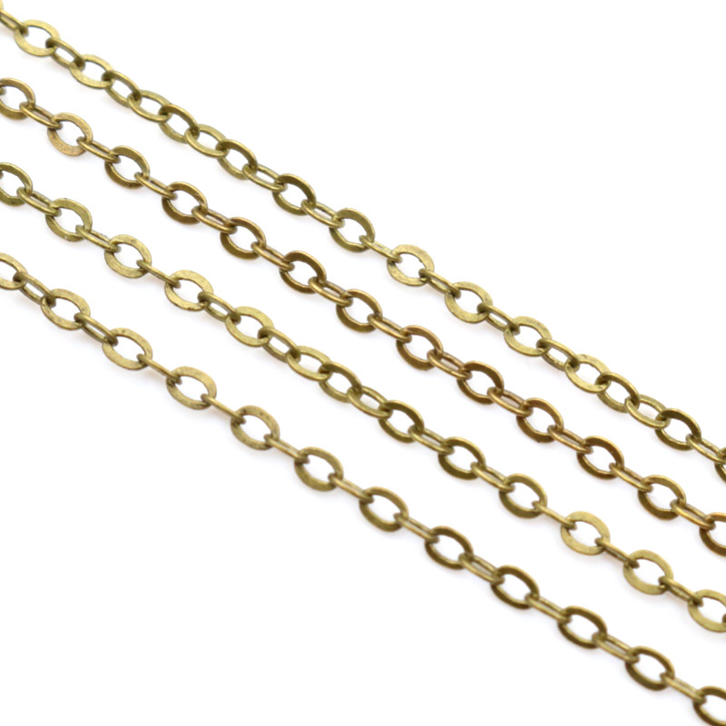 5 Meter/viel 2,4x1,8mm 5 Farben Überzogen Geschweißte Eisen Kabel Ketten Halskette DIY Schmuck, sterben Entdeckungen zubehör: Bronze-