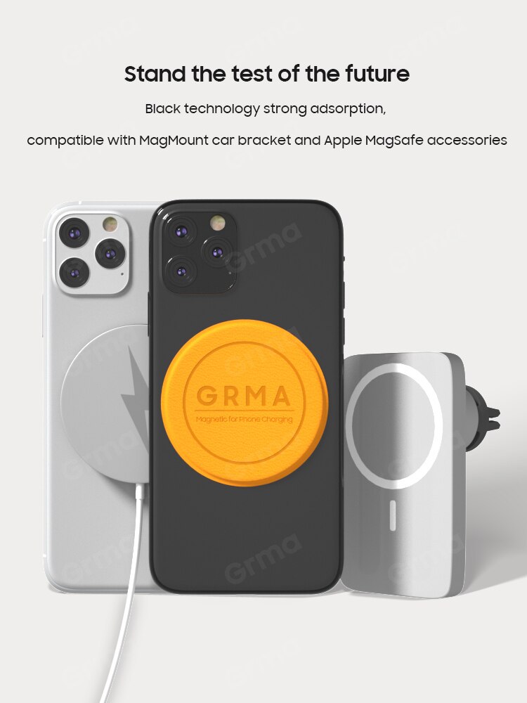 Grma Originele Metalen Plaat Magnetische Lederen Sticker Voor Iphone 11 12 Pro Max X Xr Xs 8 Plus Xs Max 12 Mini Voor Magsafe Opladen