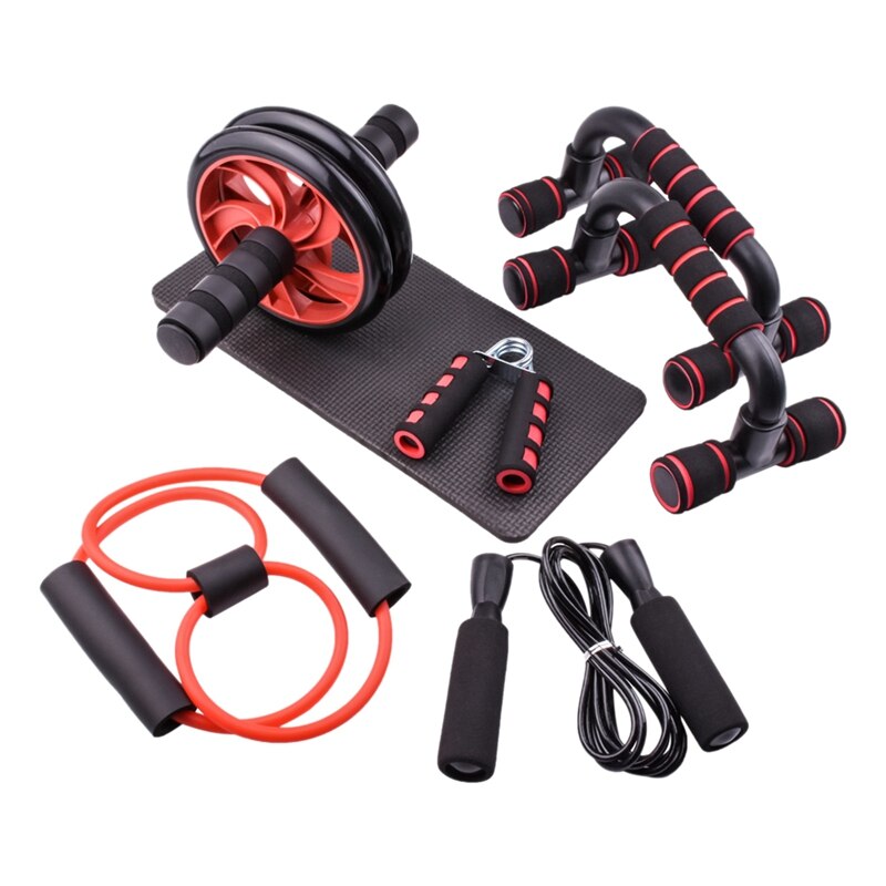 Resistance Bands Push-Up Bar ABS Power Wheels Roller Machine Jump Rope Exercise Gym Fitness Abdominal Muscle Trainer: Default Title