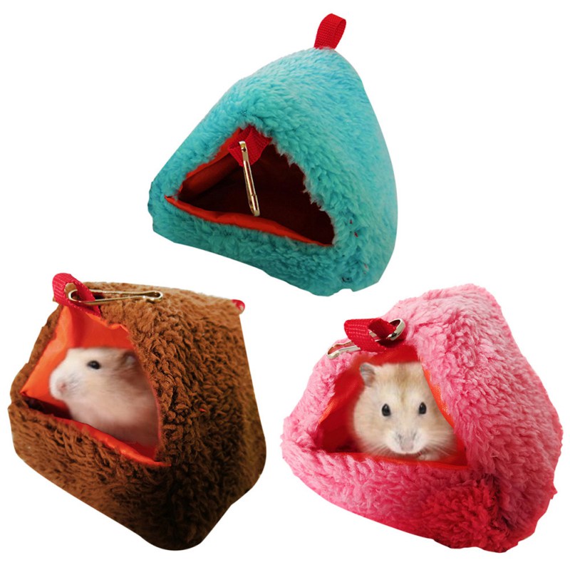 Mini hus lille dyr hængekøje trekantet formet varm hængende reden hus til hamster papegøje