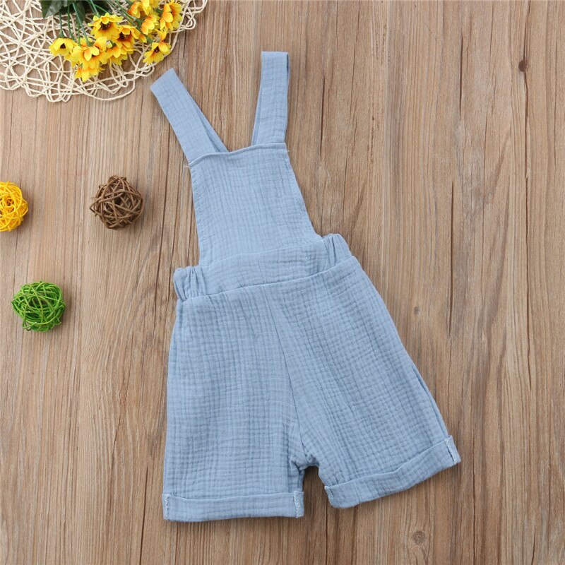 Peuter Baby Boy Meisje Bib Broek Romper Jumpsuit Playsuit Strap Backless Katoen Zomer Rompertjes Wijde Pijpen Broek Outfit Voor 0-4T