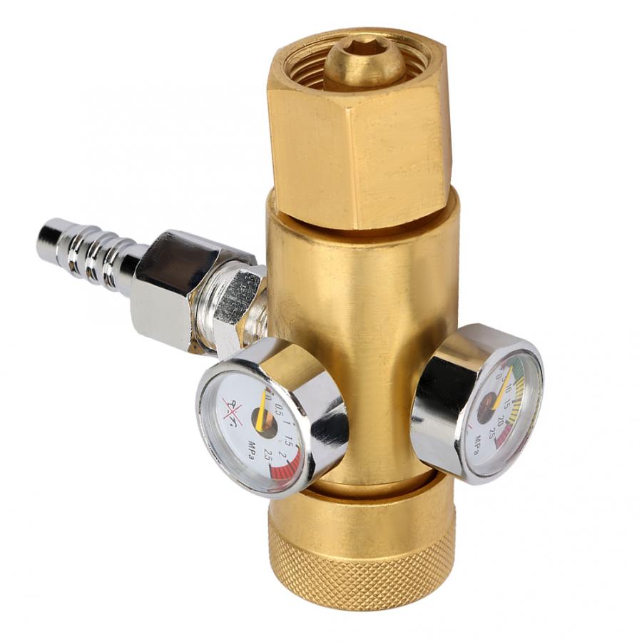 Air Compressor Pressure Regulator 0.4-25MPa Oxygen Gas Pressure Reducer Air Flow Regulator Gauge Meter Gas Pressure