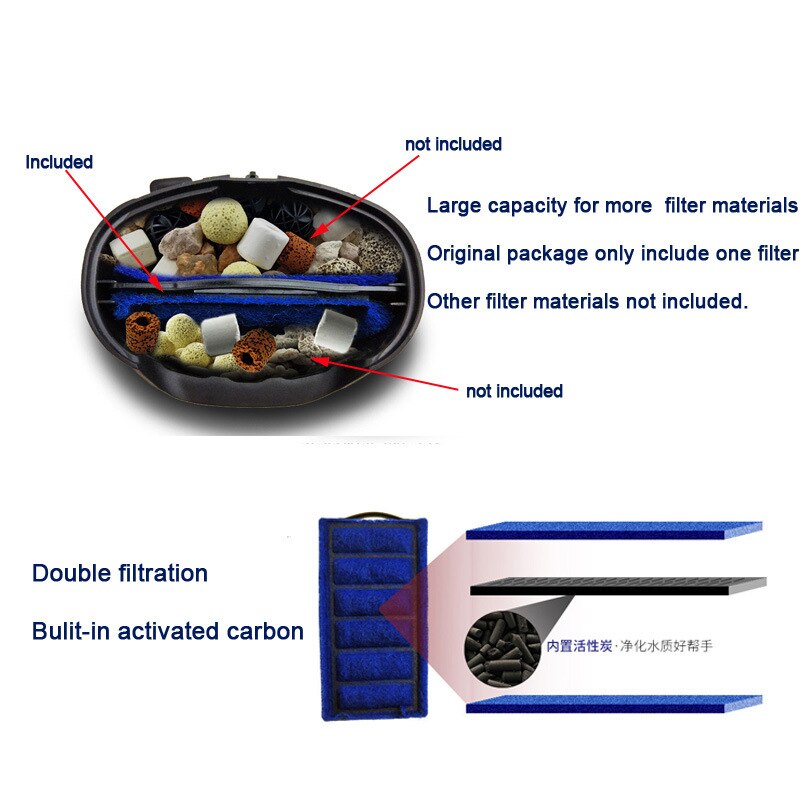 Filter Turtle tank low water level shallow water small fish tank waterfall small silent built-in water purifier turtle pump