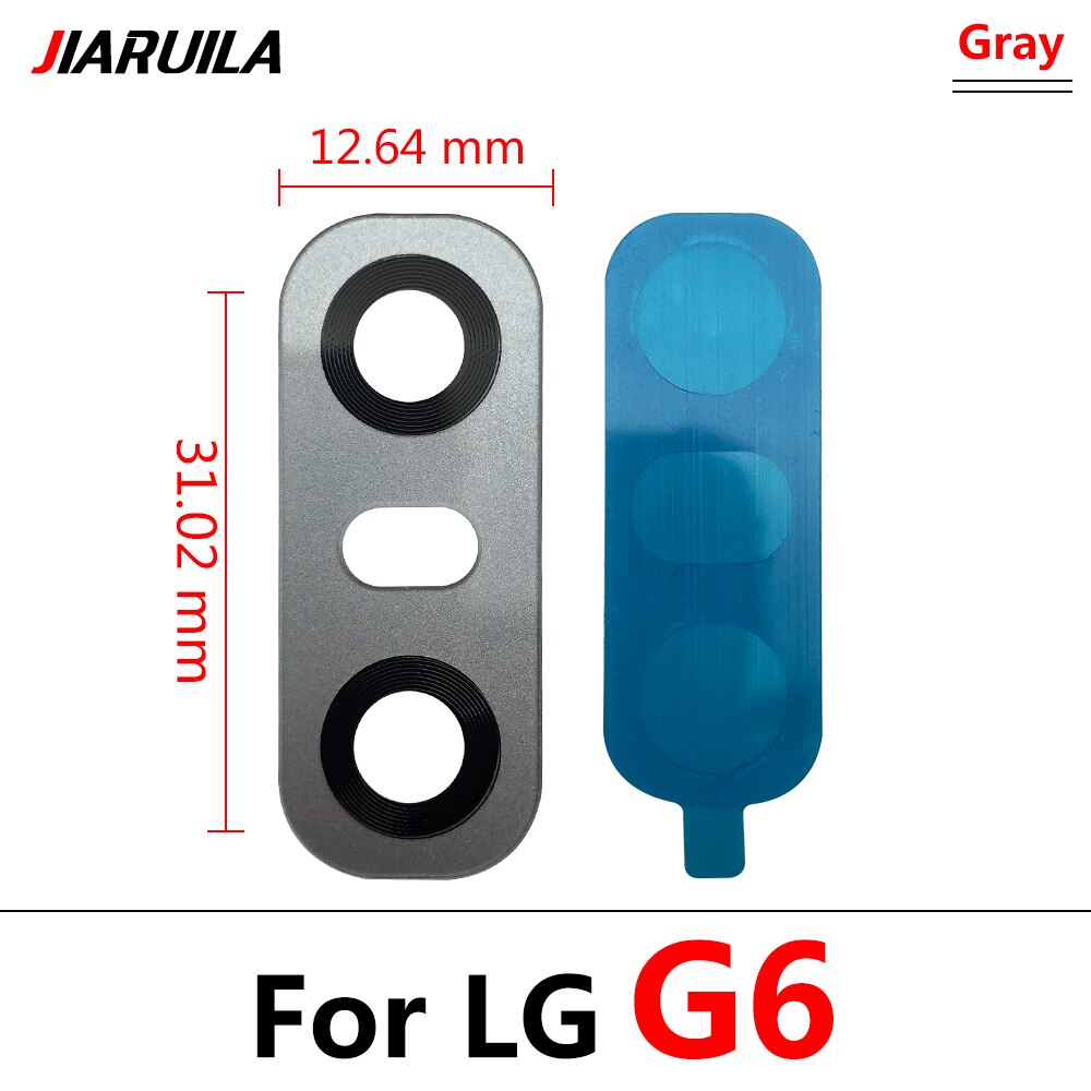 Camera Glass Lens Back Rear Camera Glass Lens with Glue Replacement Repair Spare Parts For LG V20 V30 G2 G5 G6 G7 Q6 K8: G6 Gray