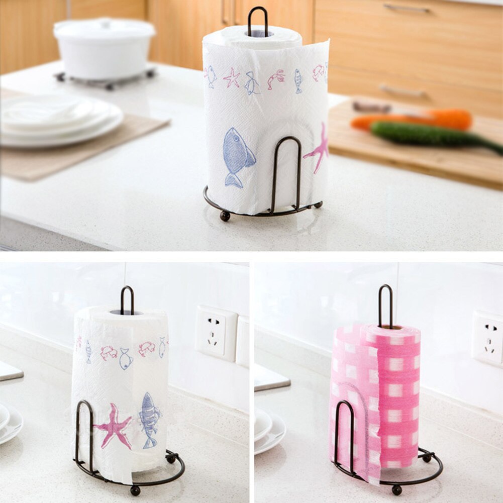 Iron Stand Desktop Paper Weighted Tissue Boxes Kitchen Napkin Holder Serviette Dispenser
