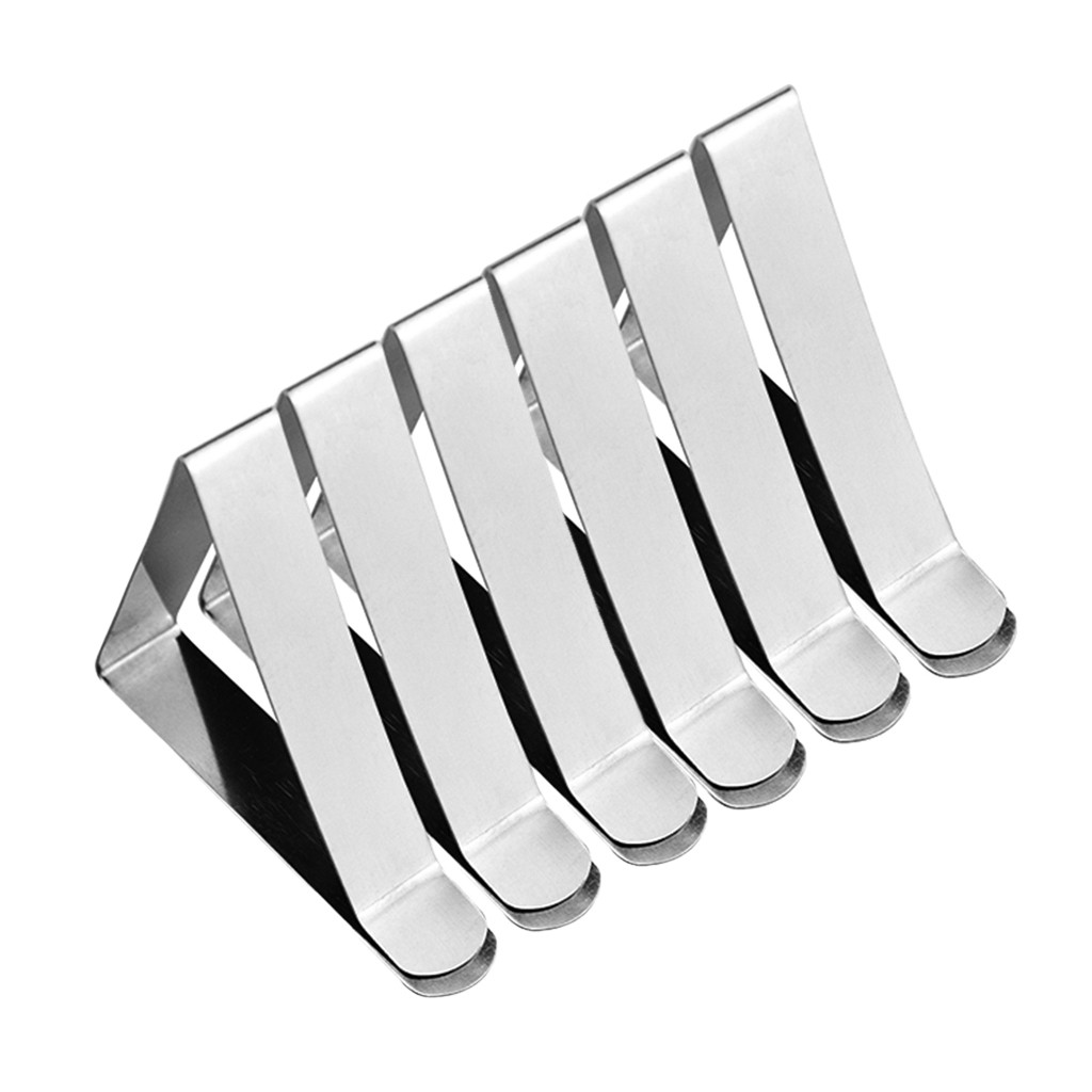 6PCS Stainless Steel Table cloth Clip Wedding Promenade Table Cover Holder Promenade Round tablecloth Stable Clips For Home Tool: Default Title