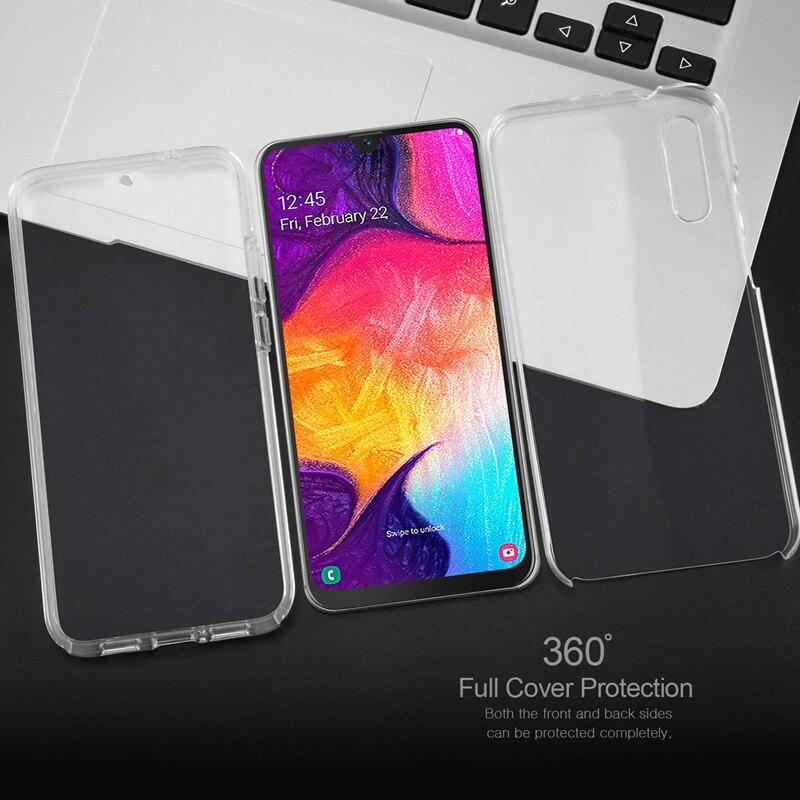 Voor Samsung Galaxy A50 A40 A30 A10 M20 M10 Case 360 Graden Full Cover Silicone Luxe Soft TPU Case