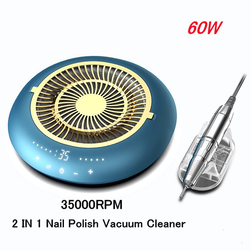 2 In1 Sterke Zuigkracht Nail Dust Collector Nail Boor Machine Herbruikbare Filter Low Noise Nail Stofzuiger Nail Art machine