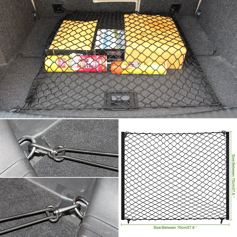 Auto net bagagenet houder kofferbak auto elastische opbergruimte 4 haken auto kofferbak organizer styling voor vw tiguan passat