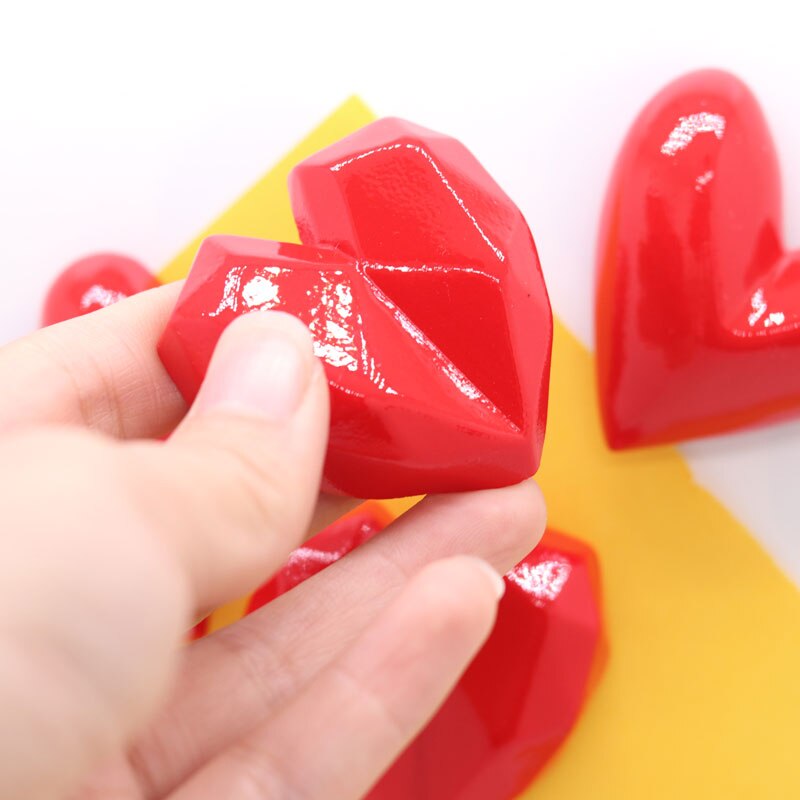 50mm fridge magnet red heart shape fridge magnet home decoration magnetic sticker paper message fixer photo paste resin art