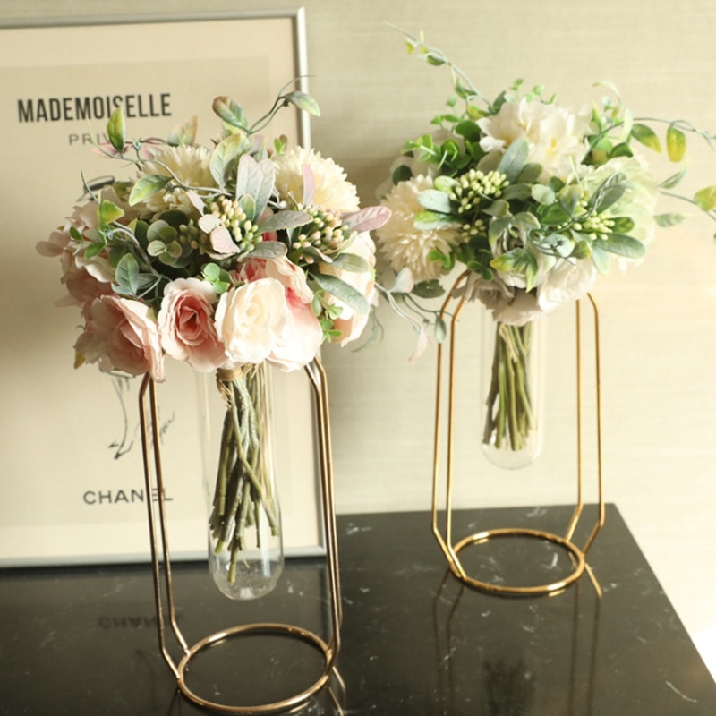 Kunstmatige Bloemen Bruid Bedrijf Bloemen Klaring Vazen Voor Centerpieces Voor Bruiloften Home Decoratie Accessoires Diy Box