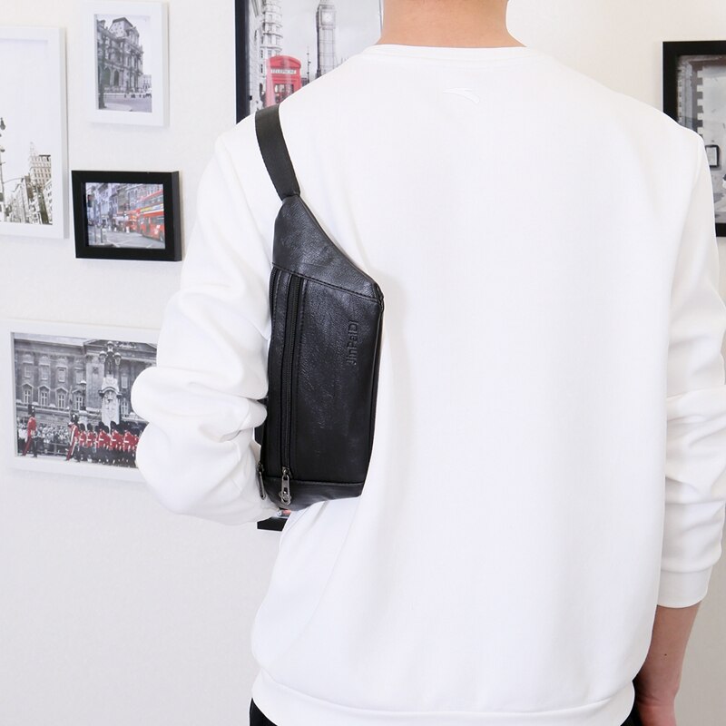 Heren dames ultradunne sling bag waterdichte heuptas borst schoudertas school schoudertas