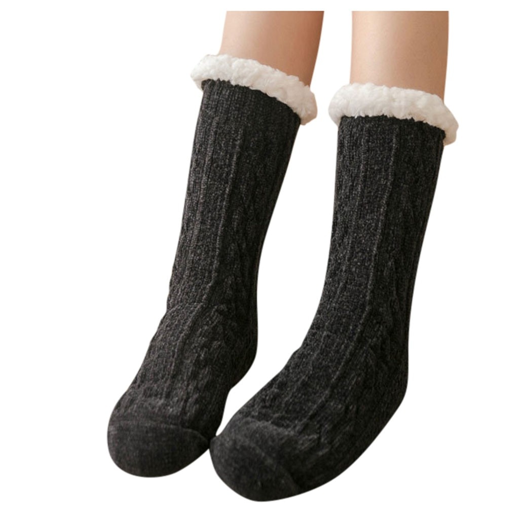 Women Winter Sweet and lovely, warm and comfortable Cotton Socks Solid Thicker Anti-slip Floor Socks Carpet Socks