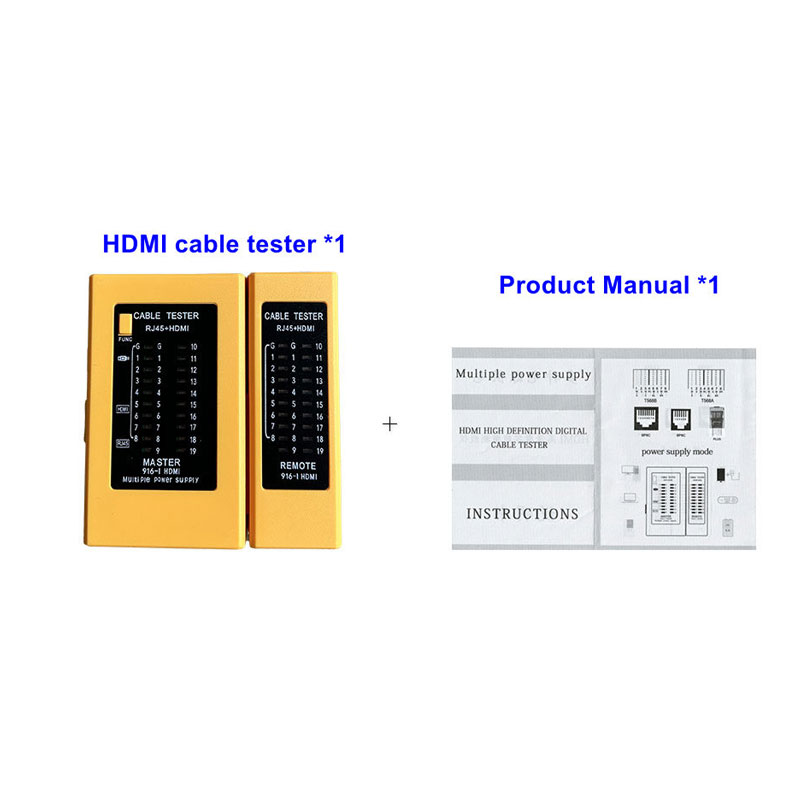 Tester di Cavo HDMI e Tester di Cavo di Rete - Dispositivo di Test Multifunzionale per Monitor HD e Connettività Ethernet: Default Title