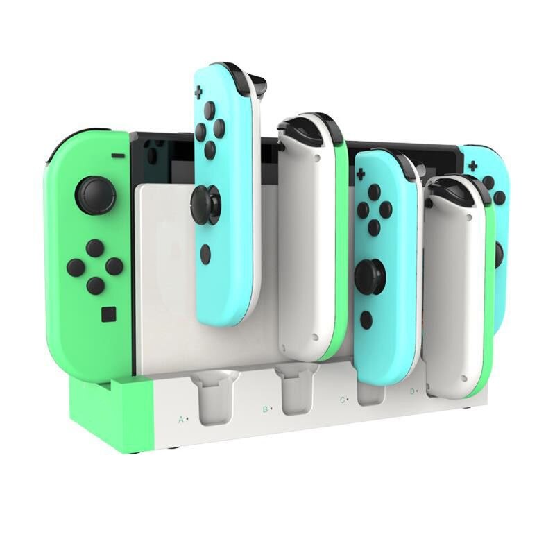 Station de charge pour manette de jeu, support pour console de jeu ns switch joy-con avec voyant lumineux