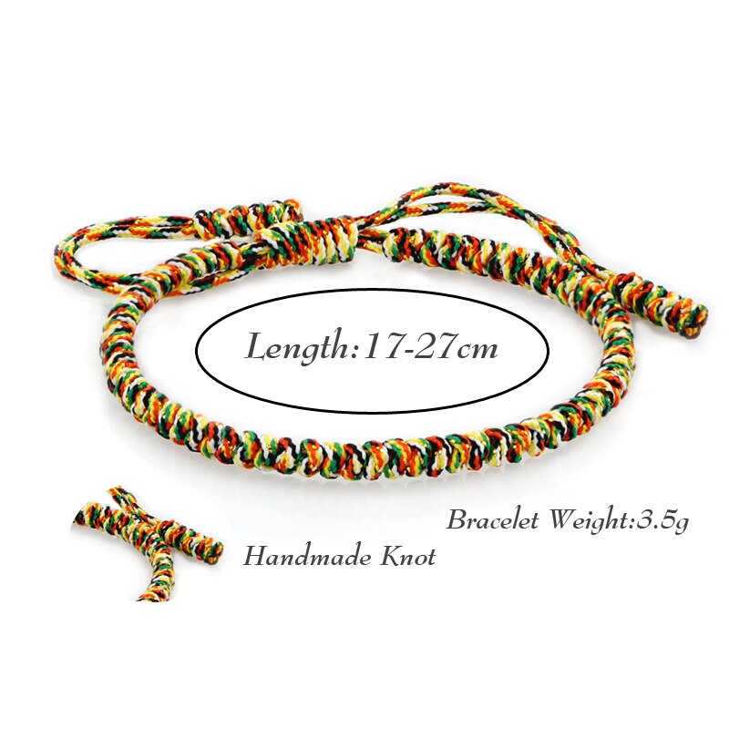 MultiColor Tibetano Buddista Benedetto Fortunato Intrecciato I Braccialetti Per Le Donne Gli Uomini Fatti A Mano Nodi Vintage Corda Dei Braccialetti Dei Monili Regolabile