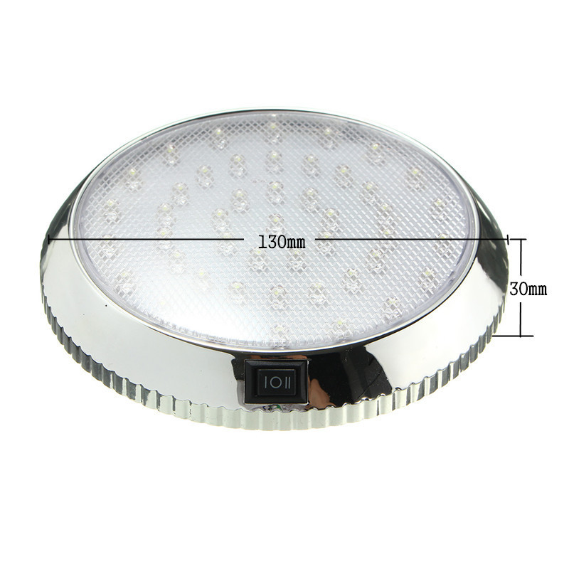 Bóveda LED conducida del coche luz Interior lámpara de techo para 12V Camper Motor casa barco remolque luces RV: Siver