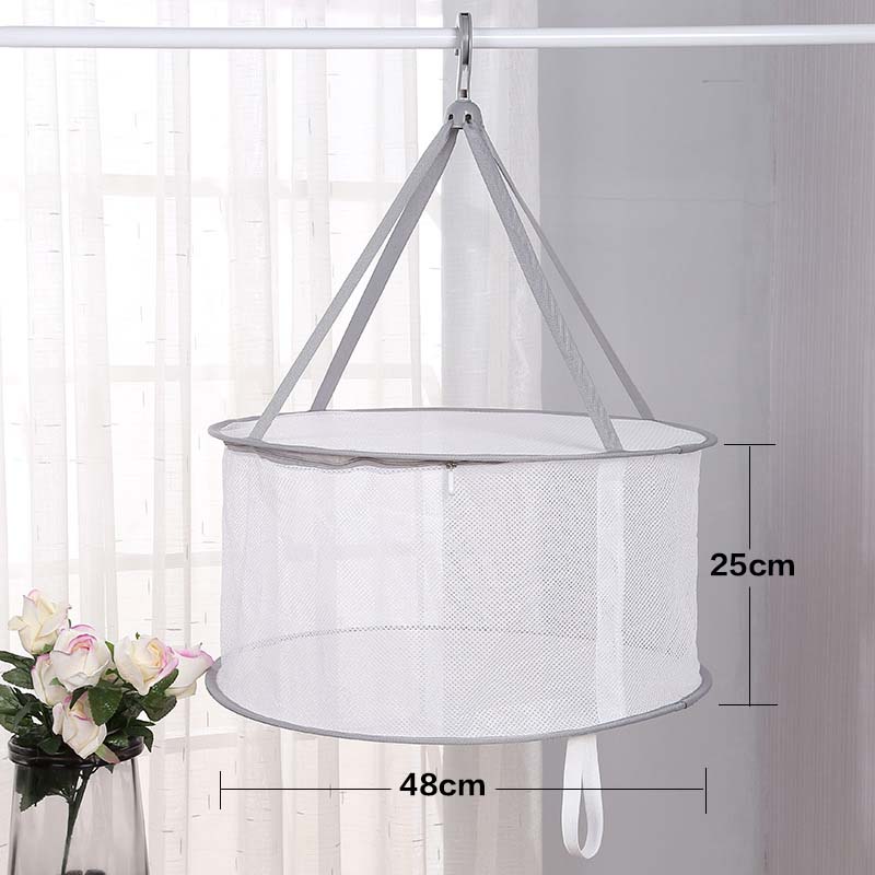 Windproof Clothes Drying Net For Sweater Bra Underwear Hanging Drying Rack Laundry Basket Mesh Folding Nets Flat Out to Dry: 8 lockable