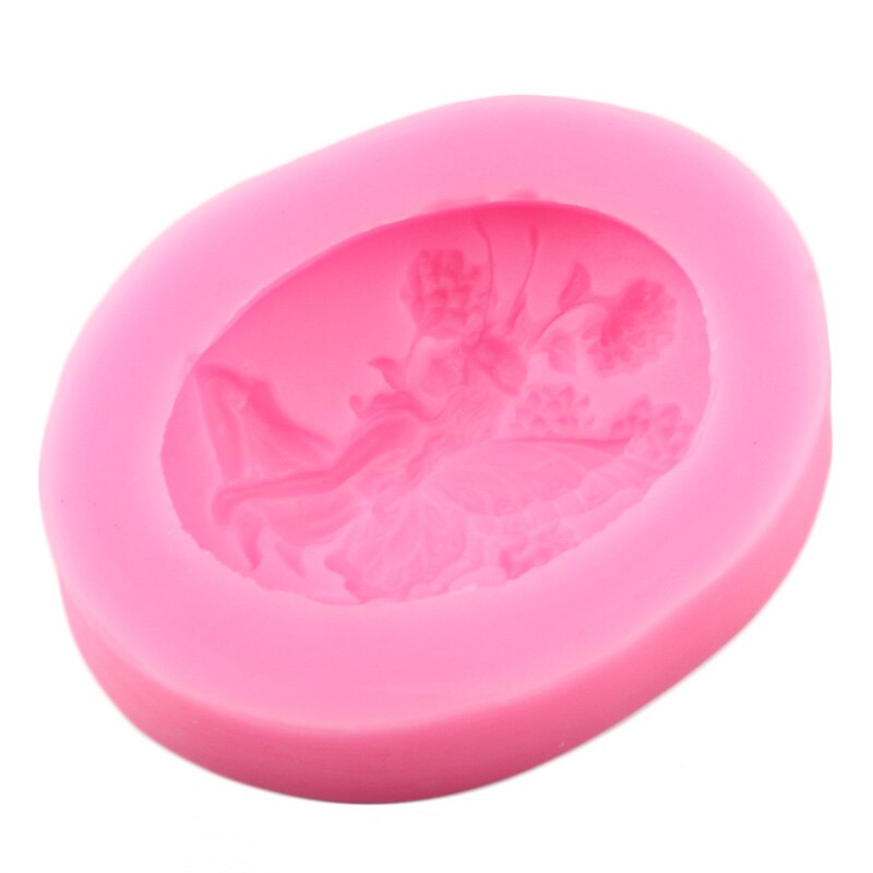 Fai da te angelo fata cammeo stampo in Silicone strumenti per decorare torte cornice ovale Cupcake Topper fondente caramelle cioccolato sapone stampi in resina