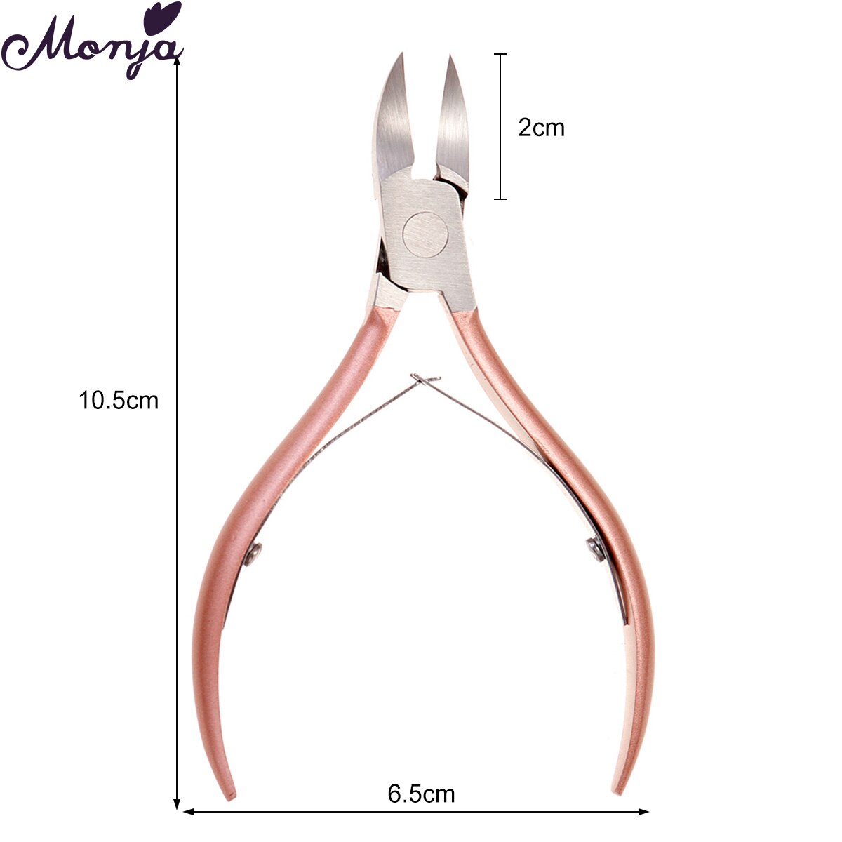 Monja Nail Art Stainless Steel Twill Handle Cuticle Nipper Cutter Dead Skin Remove Claening Nipper Scissor Plier Manicure Tool