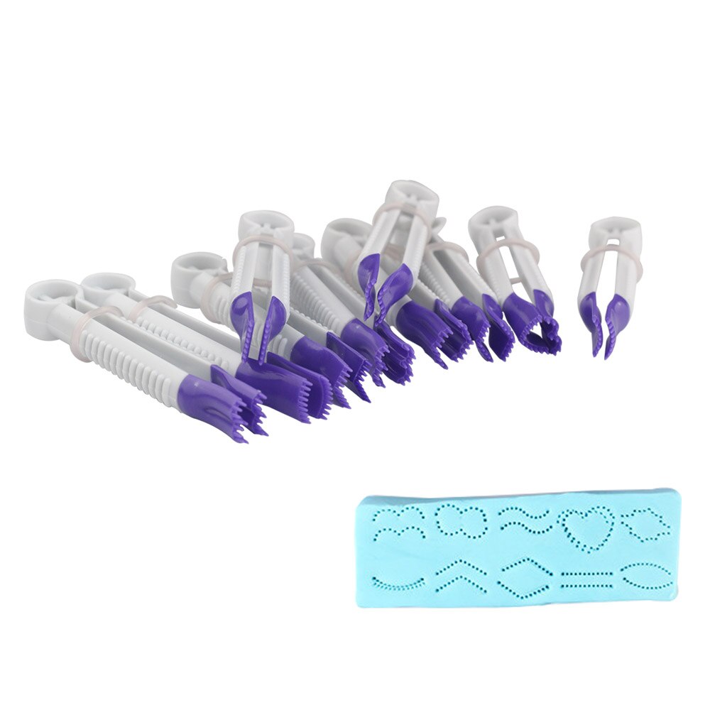 2 soorten fondant Embossing cake decorating gereedschap multifunctionele kant clip bakken tools voor gebak gebak fondant cutter: Sawtooth decoration