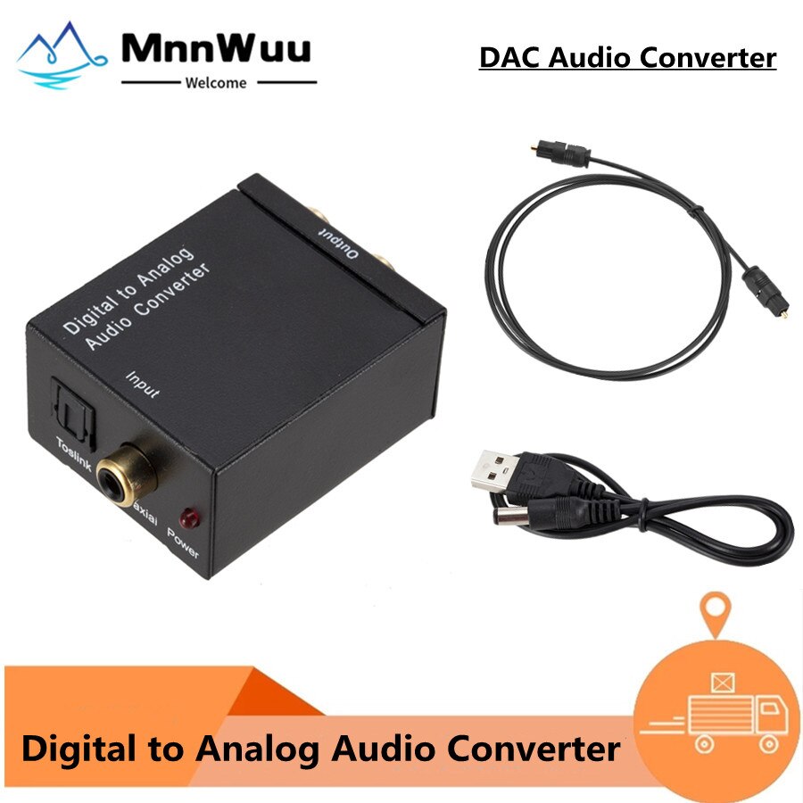 Digitaal Naar Analoog Audio Converter Optical Fiber Toslink Coaxiale Signaal Naar Rca R/L Audio Decoder Spdif Atv Dac versterker