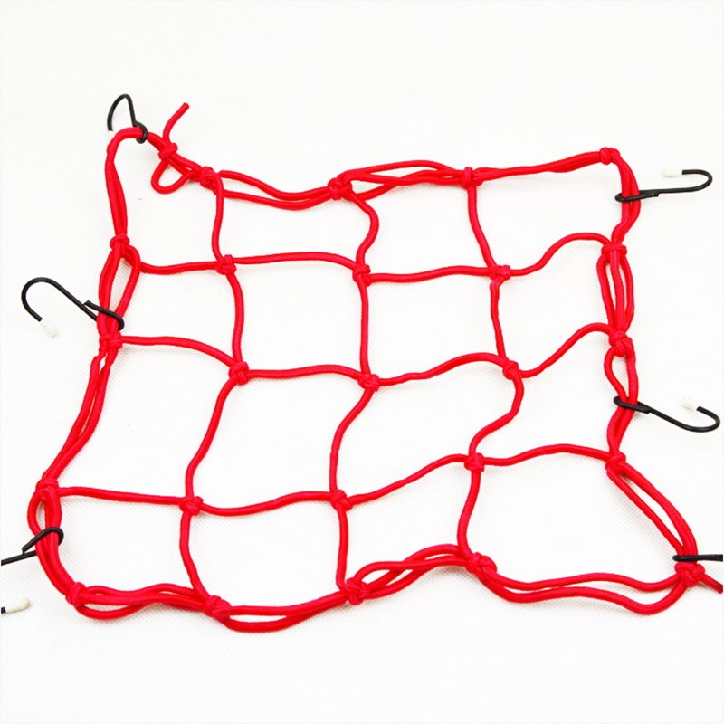 30 * 30cm 6 Hook Motorcycle Cargo Mesh Net Helmet Cargo Luggage Elastic Mesh Web Net Black Helmet Cargo Web Car String: Red