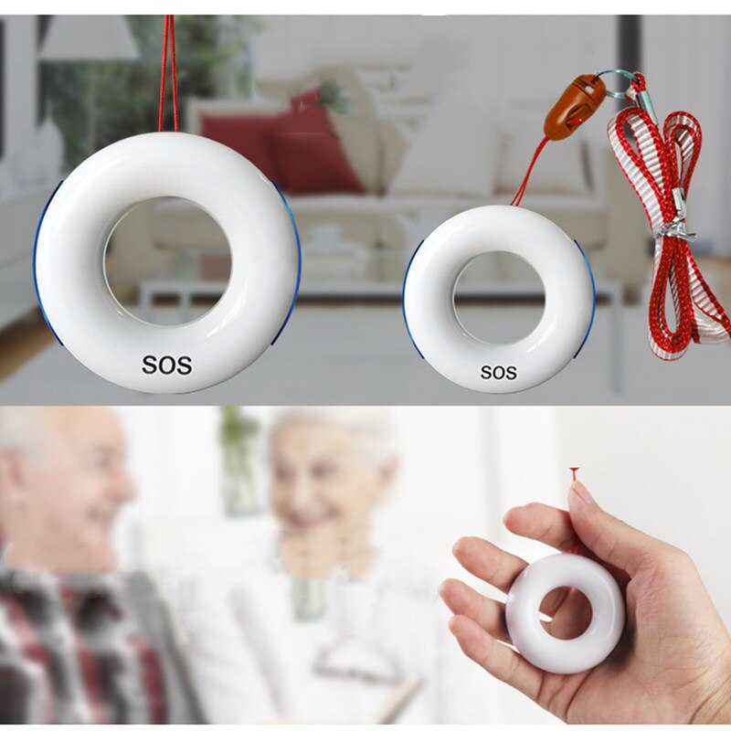 Emergency Wireless Button Alarm Sensor Necklace SOS Fall Detector Home Alarm System Older Long Distance DC Help Pager Security
