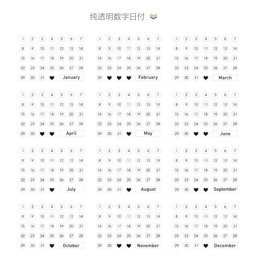Fromthenon 2022 Notebook &amp; Journals Date Stickers for Full Year Planner Round Number Sticker 365 Daily Days Stickers Stationery: TM sticker 12pcs
