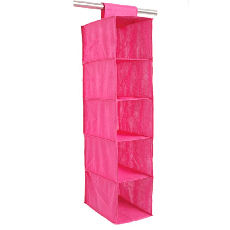 5 hylde tøj hængende arrangører bukser arrangører holder garderobe sektion opbevaring skab arrangør sko tøj tøj: Rød