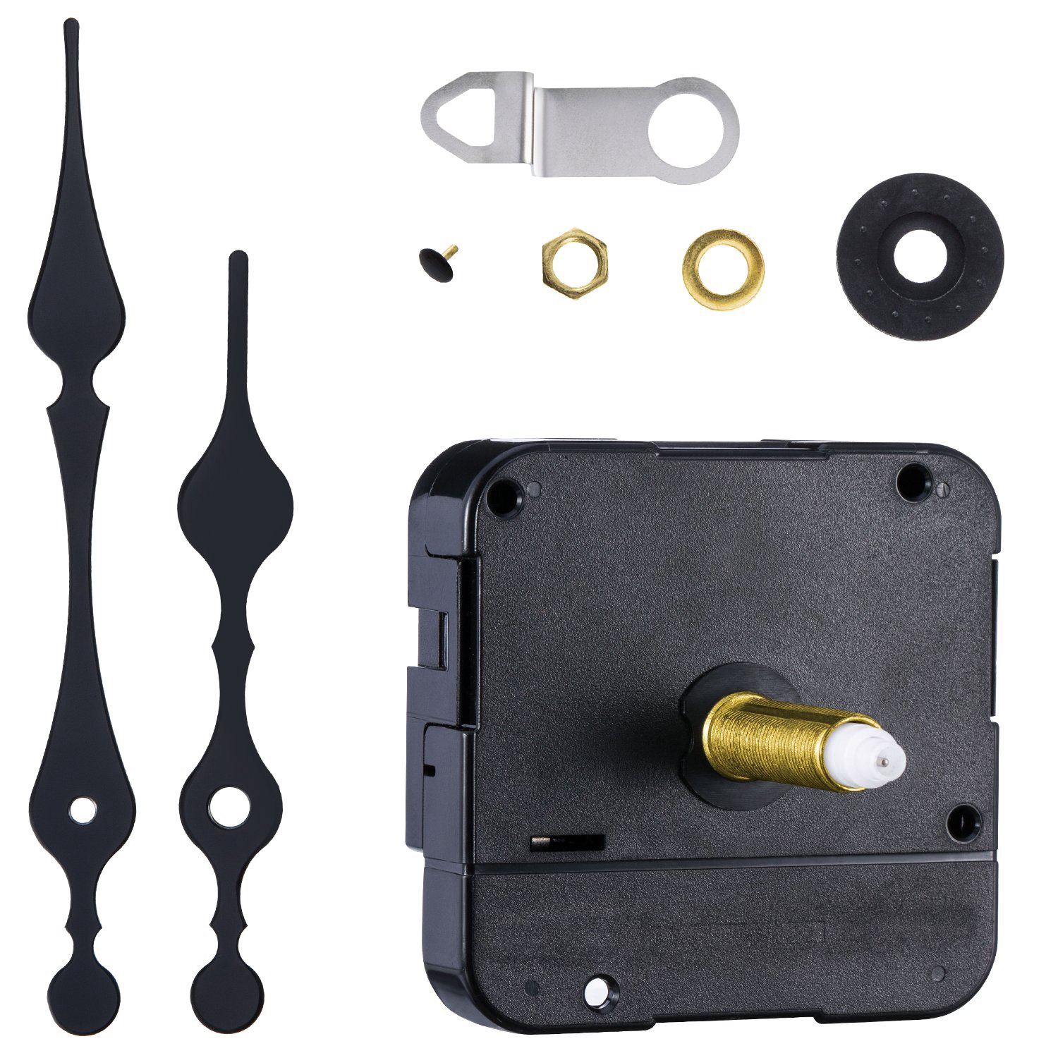 Practical Long Spindle Clock Mechanism Movement, 3/ 5 Inch Maximum Dial Thickness, 1-1/ 10 Inch Total Shaft Length