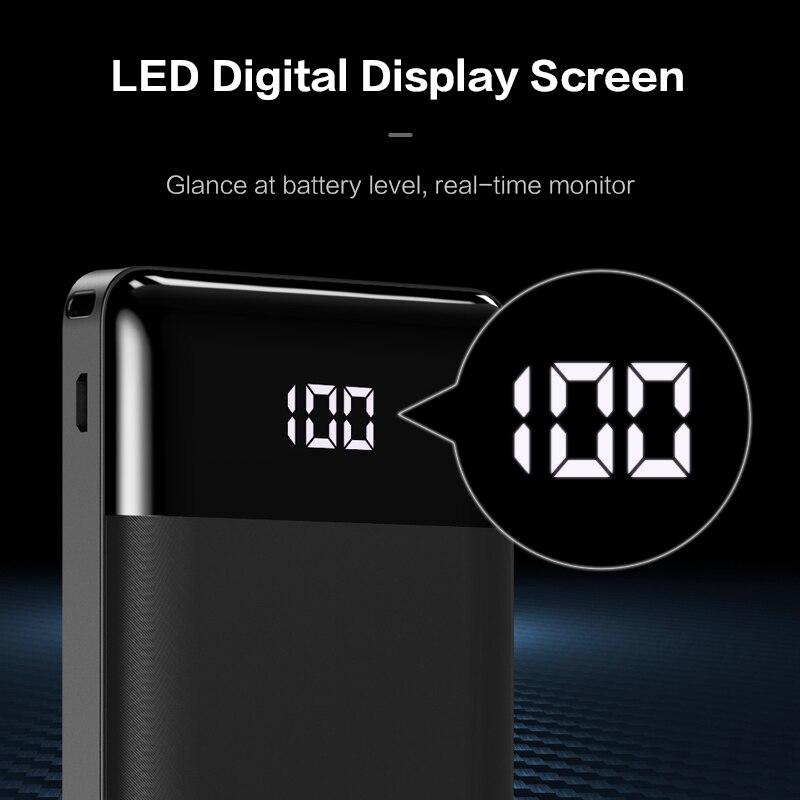 FLOVEME Power Bank 10000mAh LED Display Portable Charging PowerBank Dual USB Ports External Battery Charger For Xiaomi iPhone