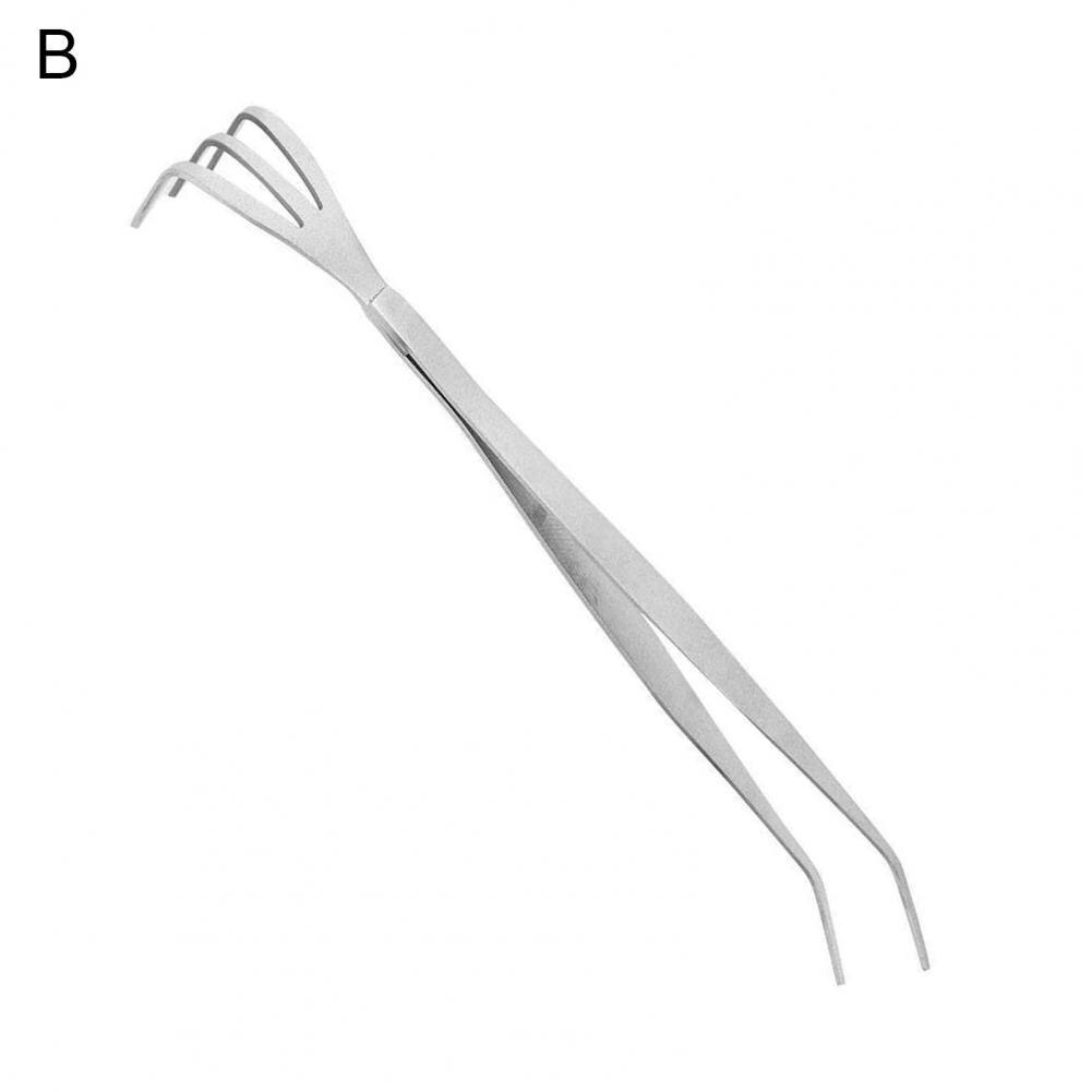 Gardening Soil Rake Great 3-Prong Loosen Soil Rake Bonsai Tree Tweezers Stainless Steel Soil Loosen Rake:  B