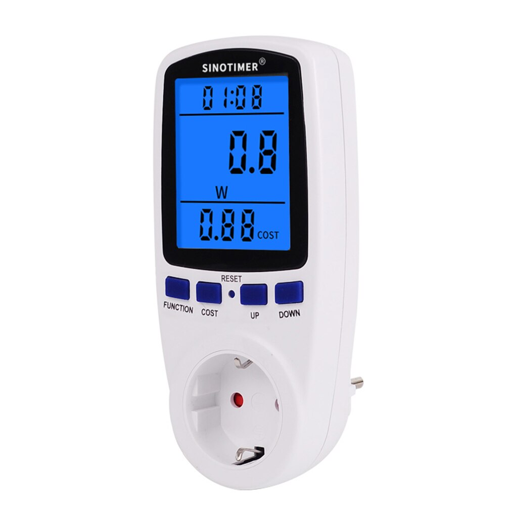 Smart LCD rétro-éclairage affichage compteur d'énergie électricité moniteur analyseur wattmètre électrique prises de surveillance domestique: EU plug	