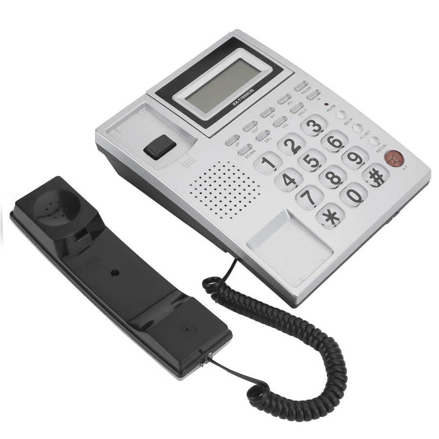 Landline Phone with Large Button Desktop Corded Fixed Telephone with DTMF/FSK Dual System Caller ID Display for Home Office