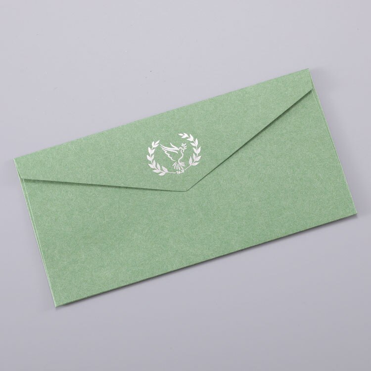 10 stk/parti europeisk vintage stempling utskrift kraftpapir konvolutter konvolutt til bryllup brev invitasjon 110 mmx 220mm: Grønn