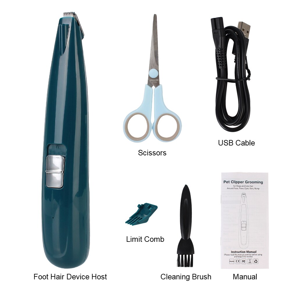 Rasoir électrique pour animaux de compagnie, accessoires pour animaux de compagnie, tondeuse pour les pieds de chat et de chien, ciseaux de toilettage à faible bruit