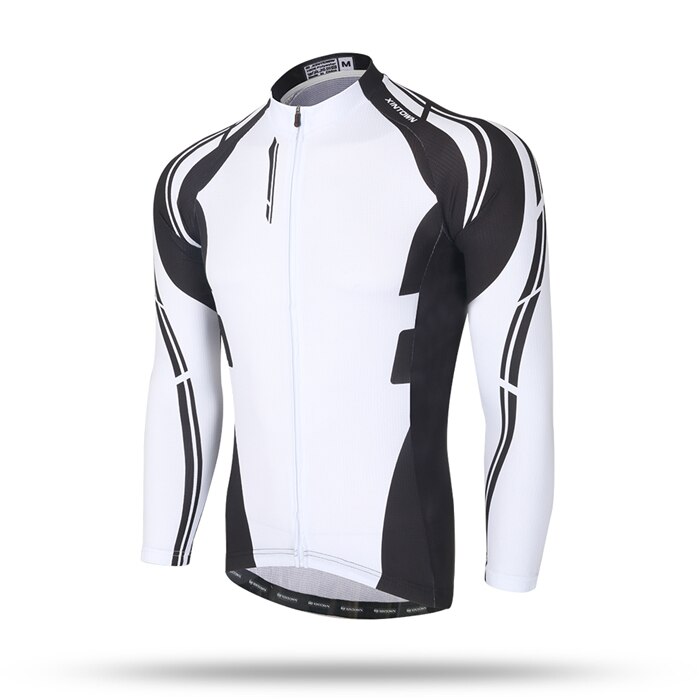 Fleece antumn talvi miehet ratsastustakit roupa ciclismo tuulenpitävä lämpö pitkähihainen vaatteet pyöräilyvarusteet pyöräilytakit: Valkoinen / Xl