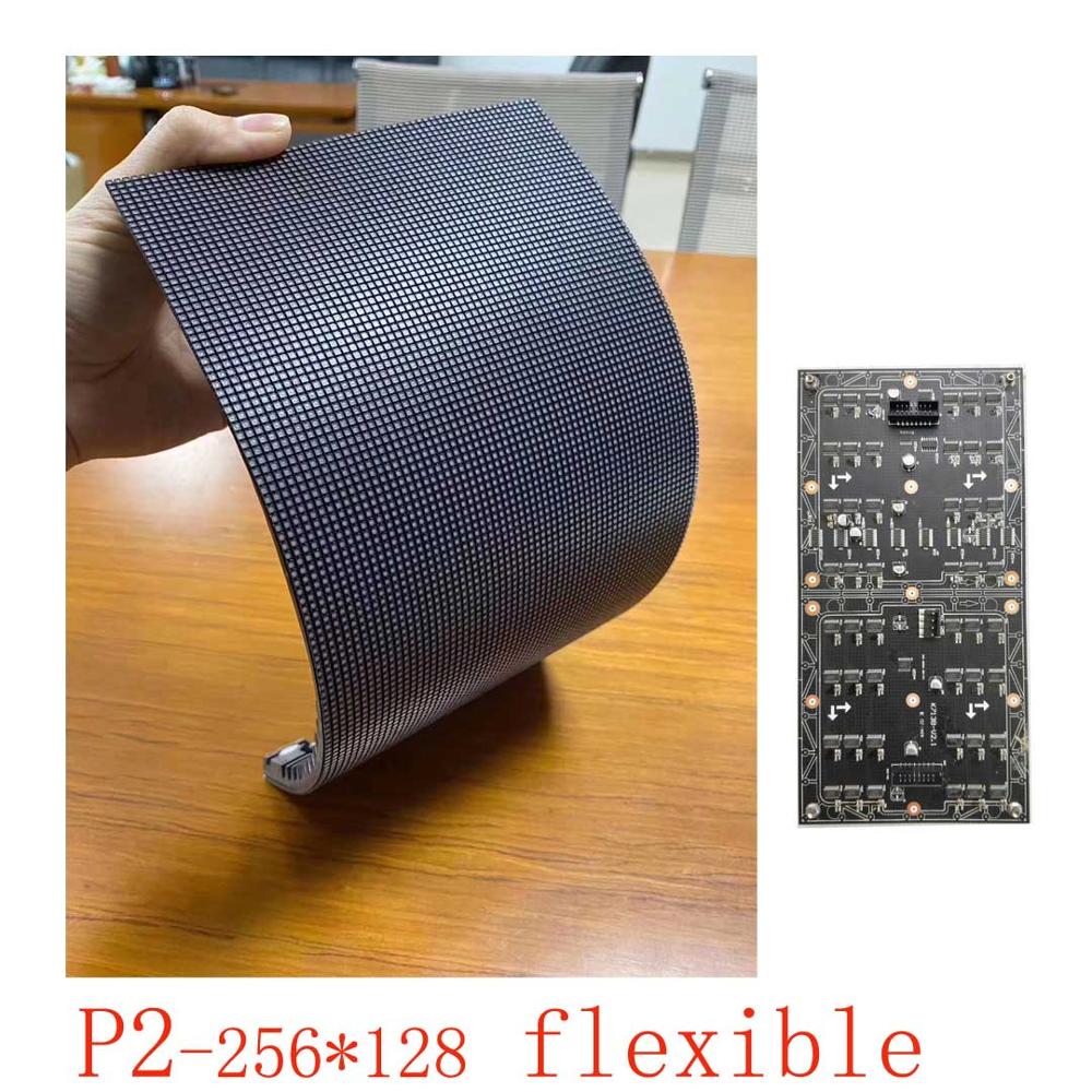 Indoor Full Color P2 Flexibele Led Panel 256*128Mm Led Scherm Module Voor Indoor Led Display Shopping Center cilindrische Advertisi
