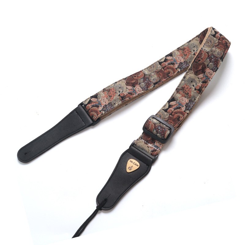 Geborduurde Gitaarband Nationale Stijl Schouderband Lint Muziekinstrument Band Gitaarband Instrument Gitaar Deel: Embroidery bear