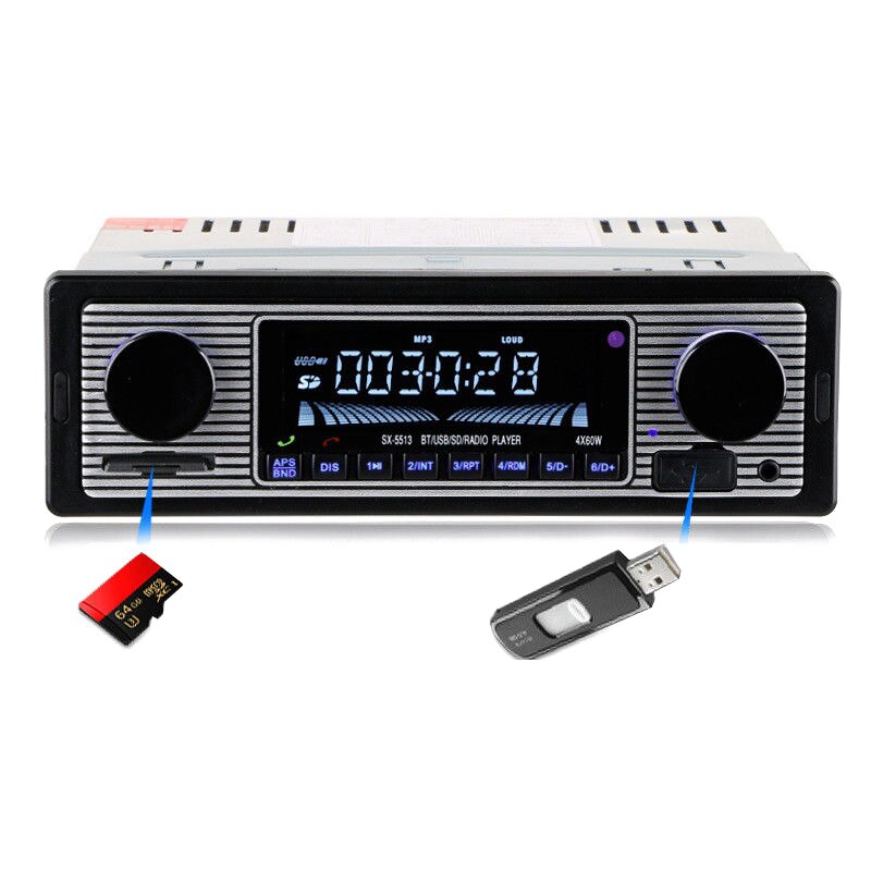 Bluetooth Auto Radio Auto Stereo Radio MP3 Speler Tf Fm Aux Ingang Ontvanger Usb Vintage Auto Multimedia Speler Draadloze Bluetooth