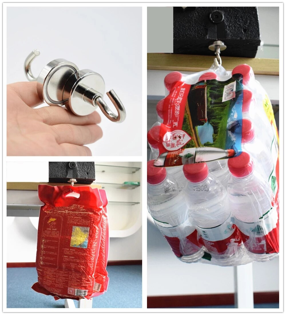 2/5/10PC magnetic hook strong magnet bracket wall suction bracket support hardware magnetic tool silver metal hook household