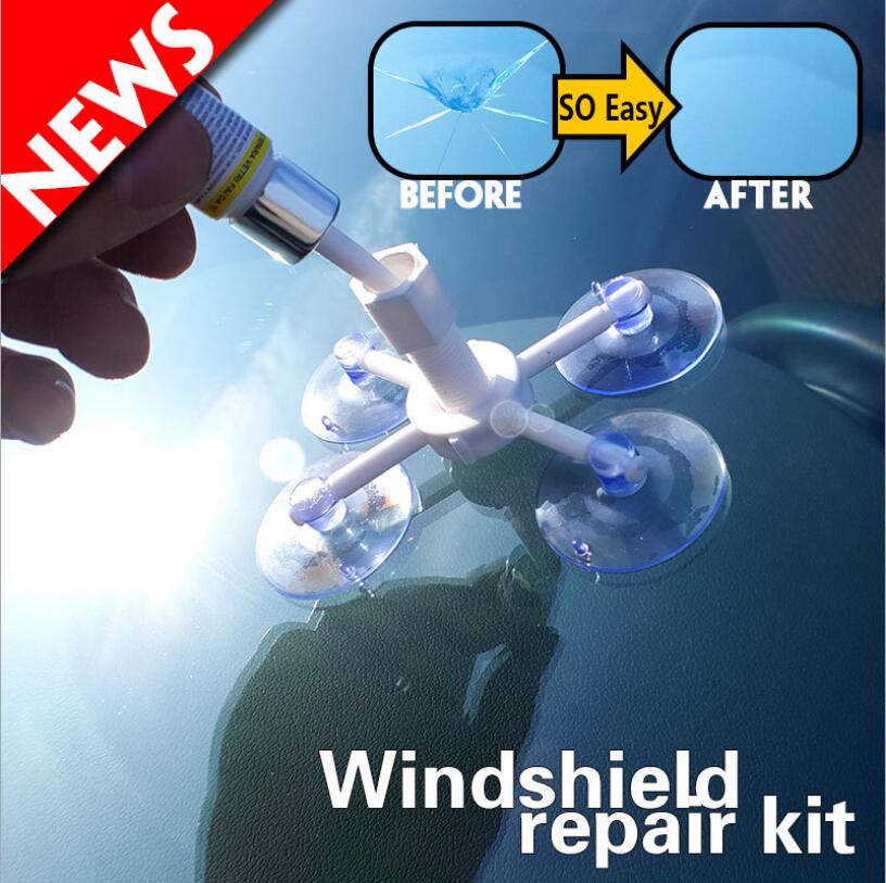 Voorruit Reparatieset, Auto voorruit Crack Reparatie Kit voor Fix Auto Voorruit Glas Scheuren/Kras/Chips/Nicks/Half Maan/Ster Vormig/Bulls Eye