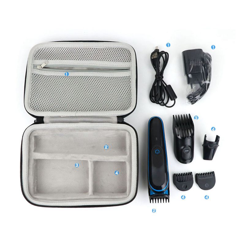 Tondeuse Opslag Case Draagtas Schokbestendige Tas Scheerapparaat Kit Eva Hard Case Opbergtas Voor Braun Mgk3020/3060/3080