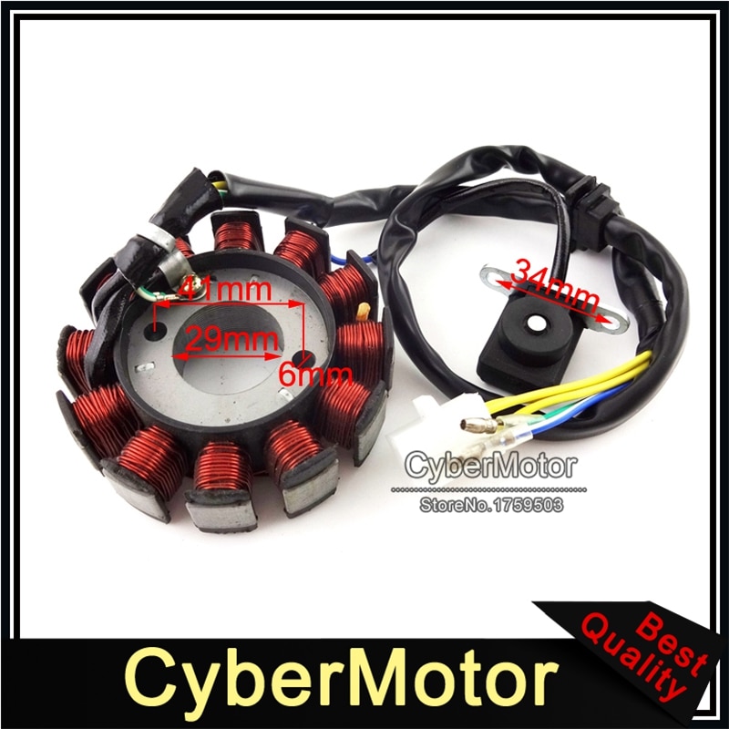 12 bobinas estator Magneto de ignición para GY6 125cc 150cc motor ciclomotor chino Scooter ATV Quad Go Kart