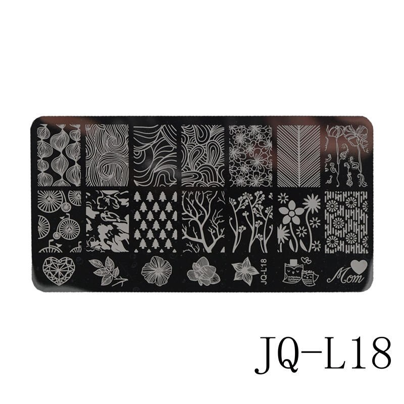 12 x 6cm rustfrit stål skønhed blonder billede nail art gør det selv billede printer manicure stencils negle stempling plader skabeloner: Jq -l18