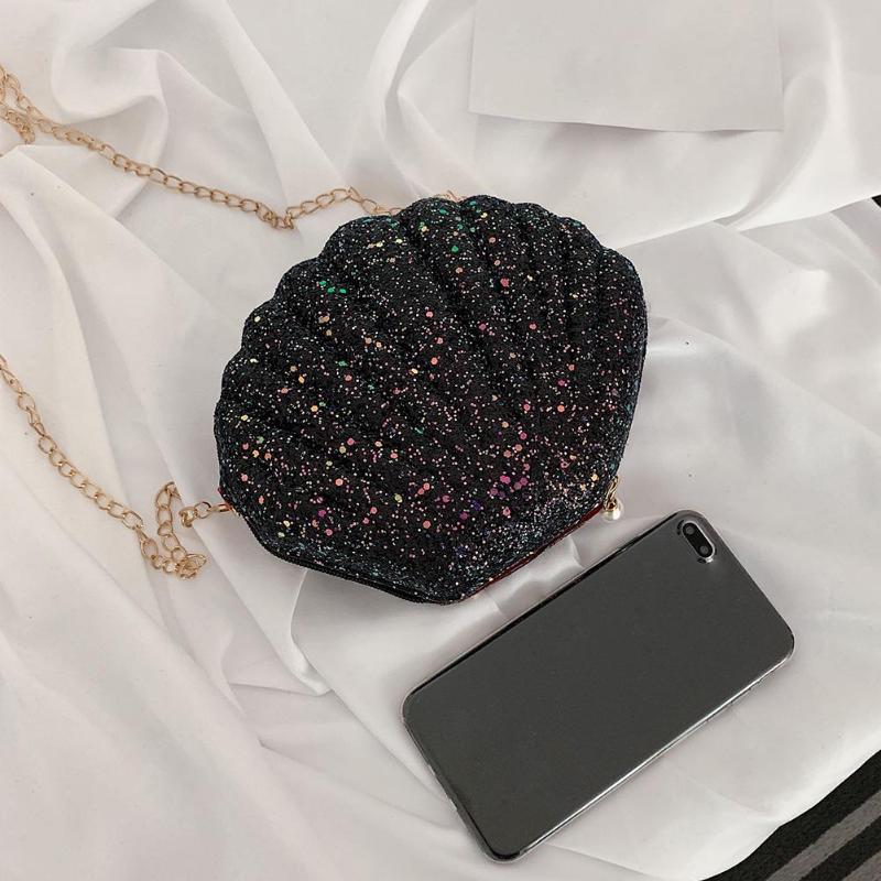 Schattige schelpentas ketting schoudertassen dames kleine pailletten feest avondtas crossbody tassen bolsas feminina mujer sac a