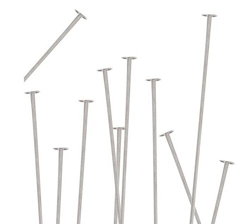 100Pcs/Lot 15mm-60mm Metal Flat Head Pins Needles Silver DIY Jewelry Making Accessory Findings Chain Hanging Pins